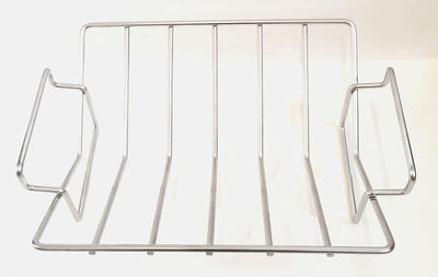 Parrilla multiusos acero inox estante V para pavo y costillas BBQ