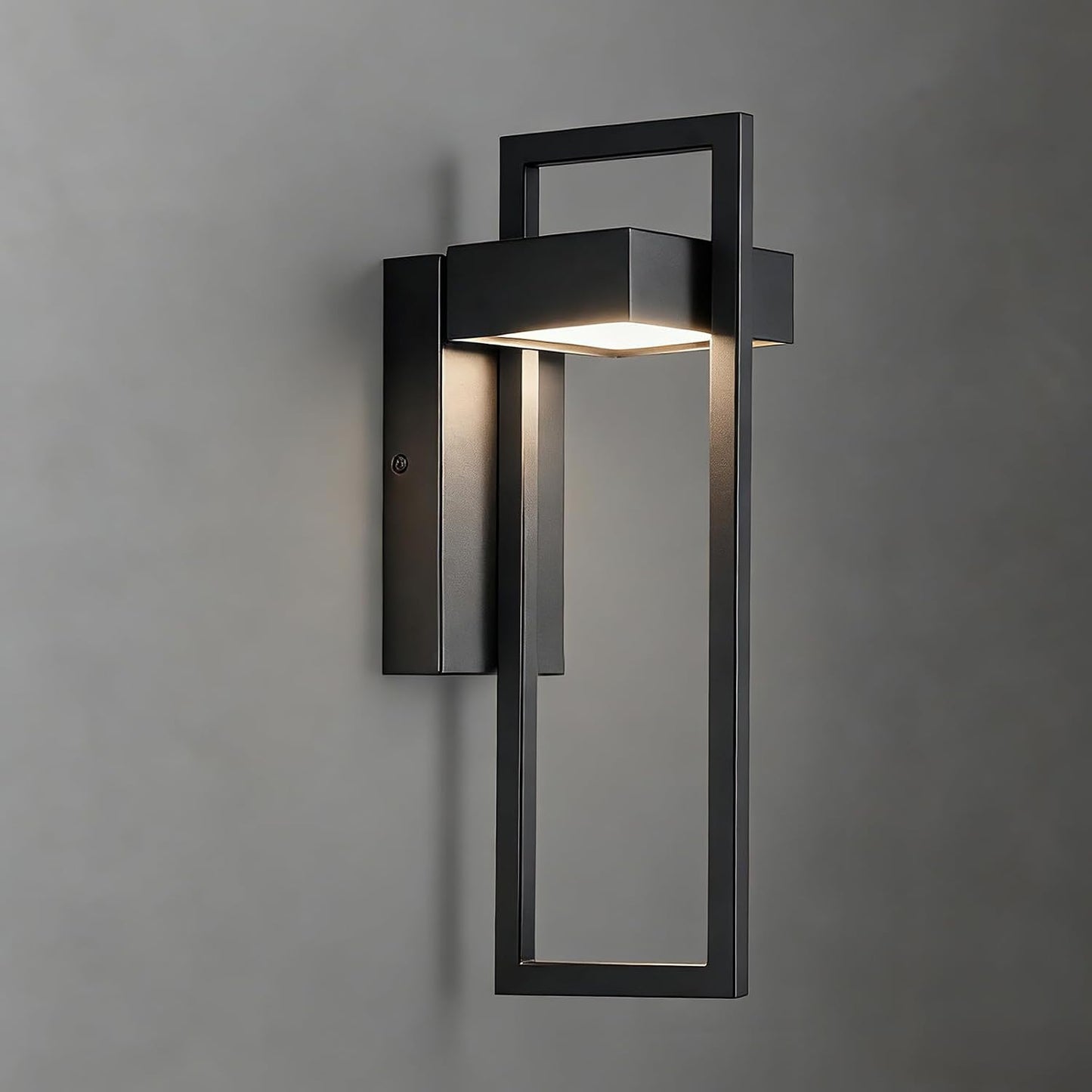 Lámpara pared exterior negra 16.5pulg luz ajustable