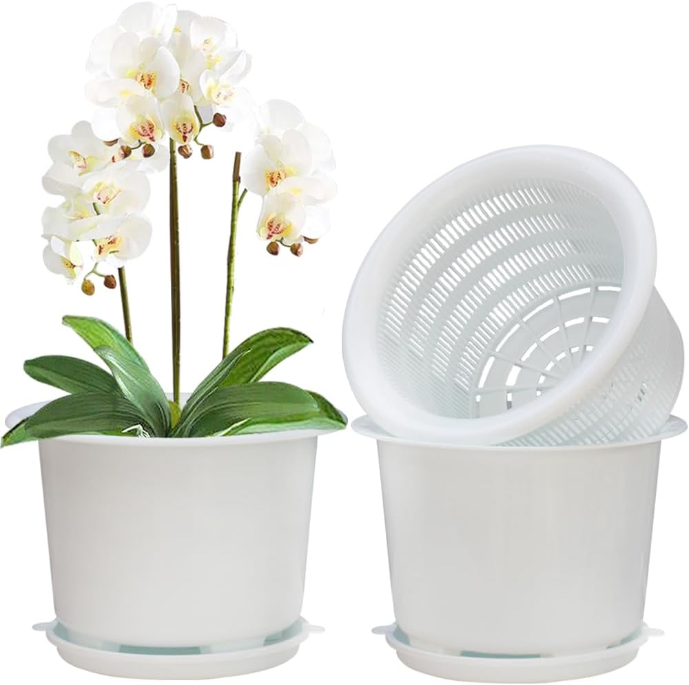 Macetas plástico 8pulg orquídeas con orificios decorativas