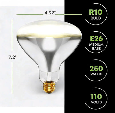 Bombilla infrarroja R40 250W E26 transparente