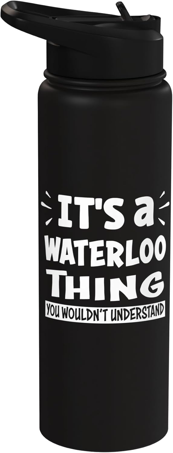 Botella de agua acero inoxidable aislada Waterloo Trip Lover
