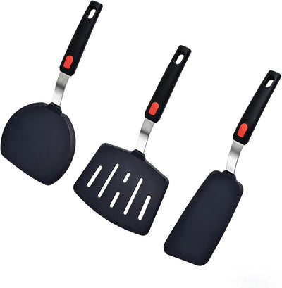 Juego de 3 espátulas de silicona antiadherentes para cocina, sin BPA, resistente al calor