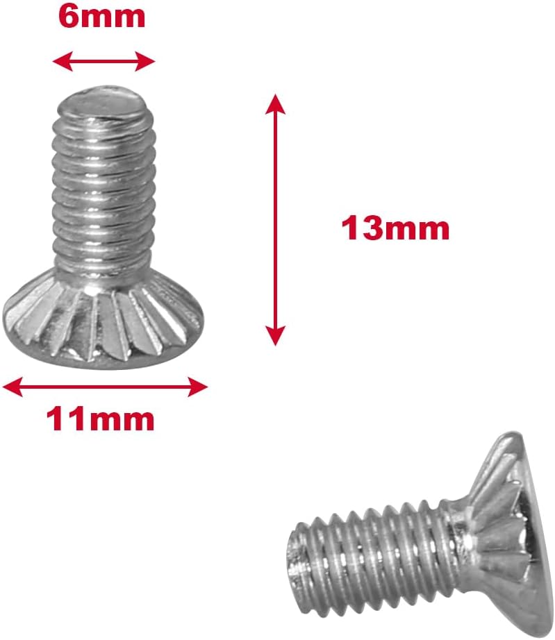 10 Pzas Vidrio Antiderrap Acero Inox Llave Hex M6x1/2