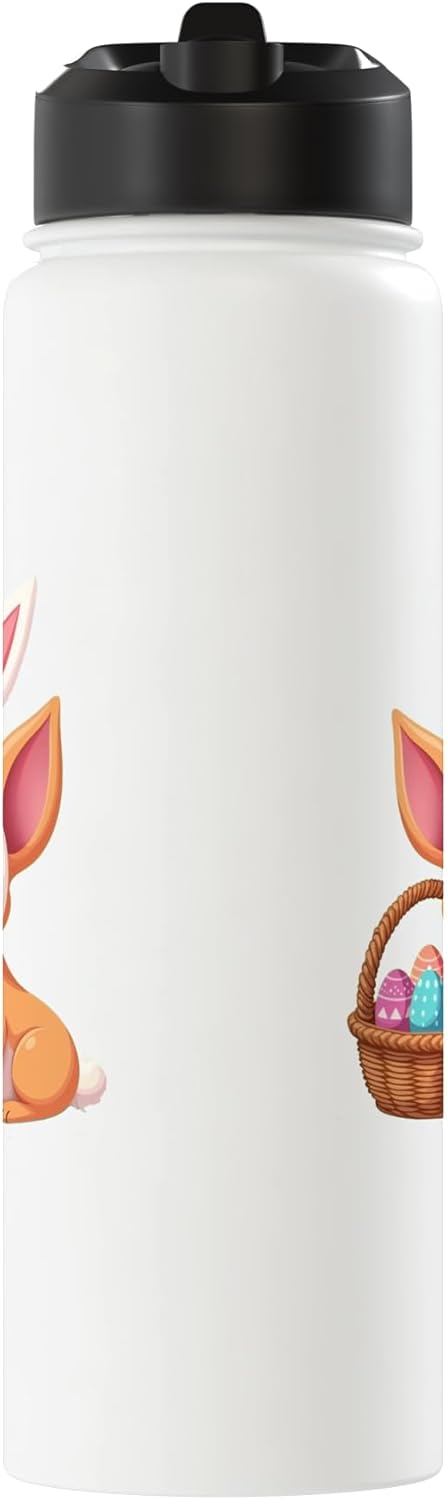 Botella de agua aislada de acero inoxidable estilo Kawaii para Pascua
