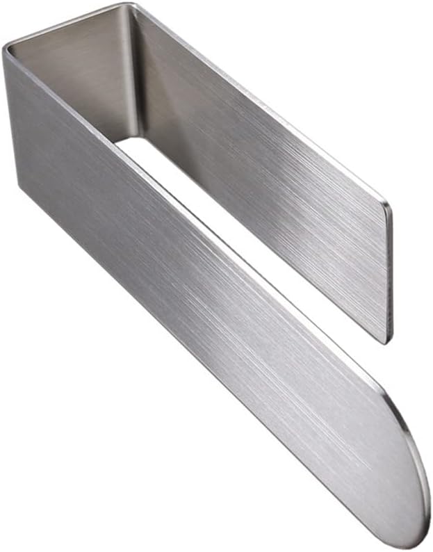 Toallero acero inox cepillado autoadhesivo baño plateado