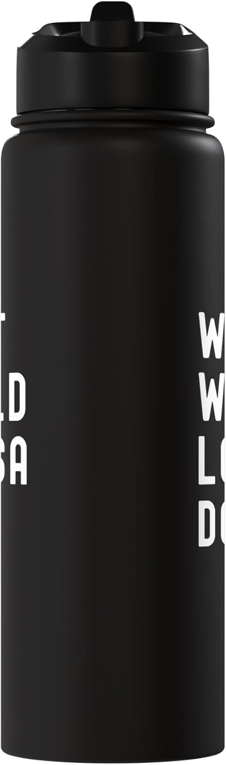 Botella de agua acero inoxidable aislada What Would Louisa Do