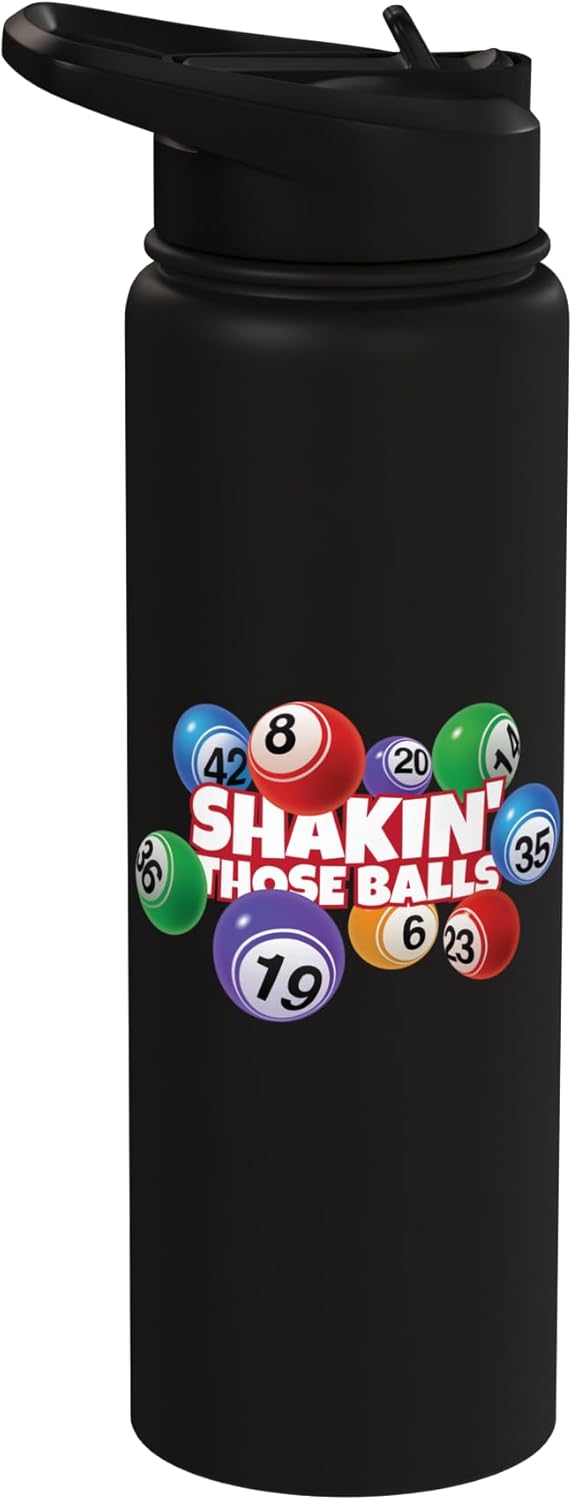 Botella de agua acero inoxidable aislada Shakin' Those Balls Bingo