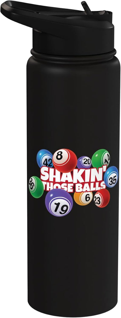 Botella de agua acero inoxidable aislada Shakin' Those Balls Bingo