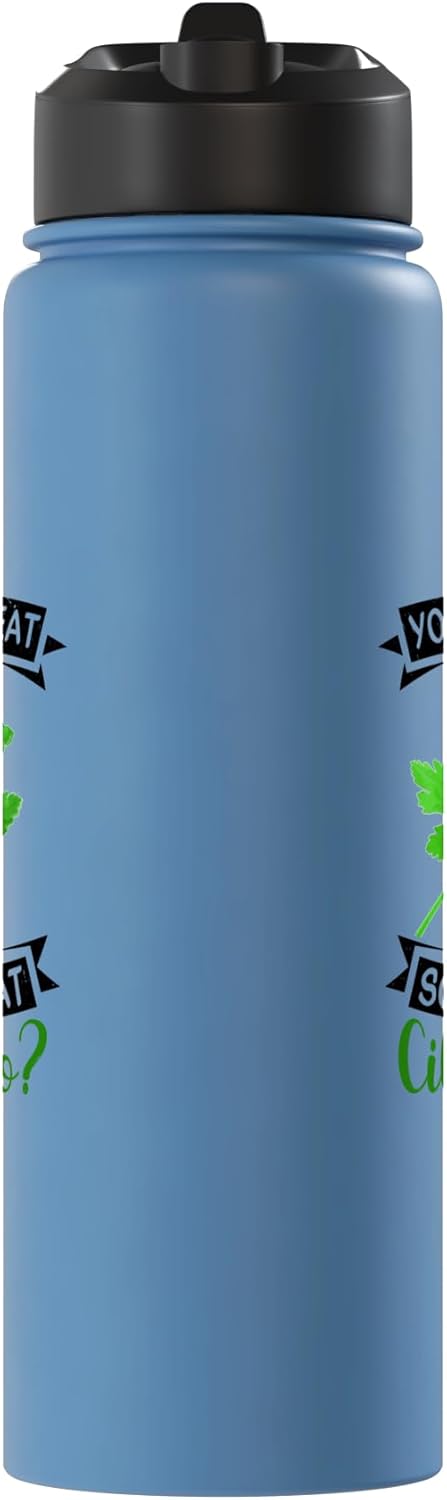 Botella de agua aislada de acero inoxidable sin cilantro