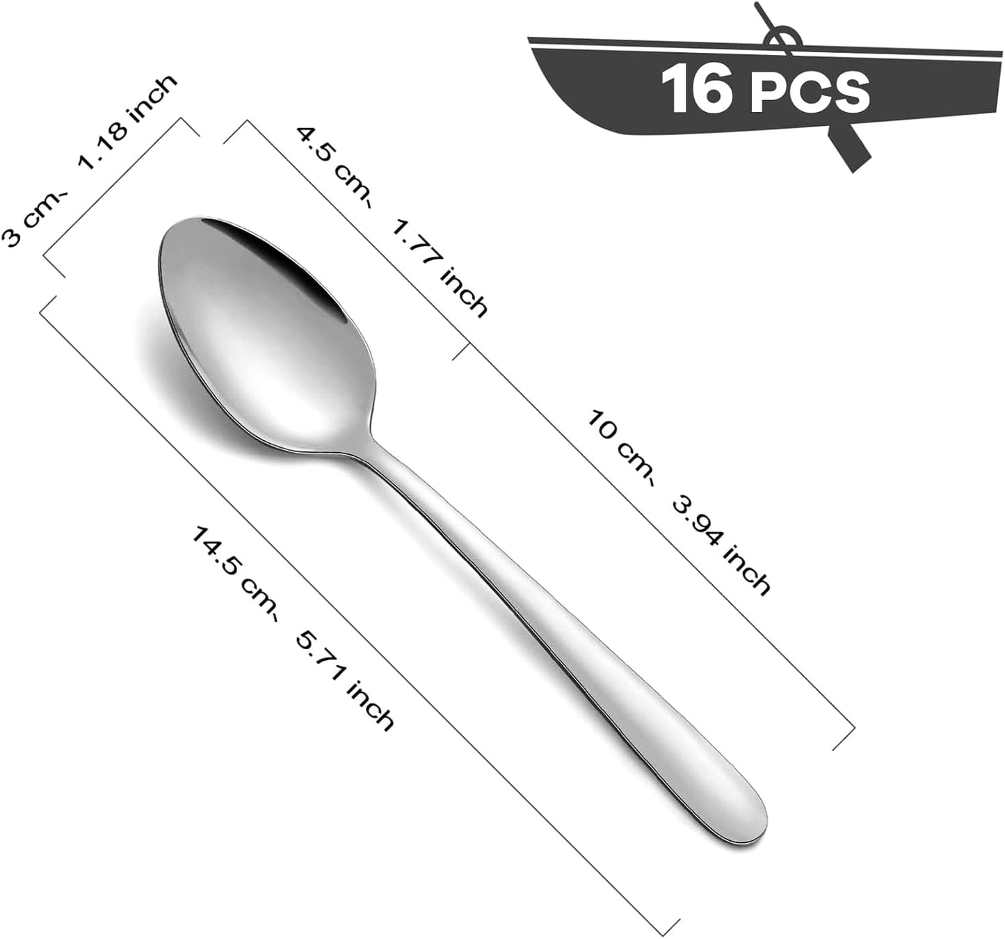 Cucharaditas de acero inoxidable pulido para el hogar