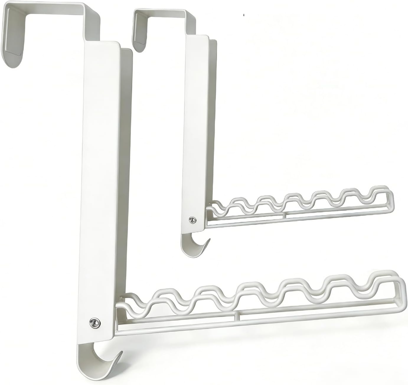 Estante puerta con ganchos plegables blancos para lavanderia