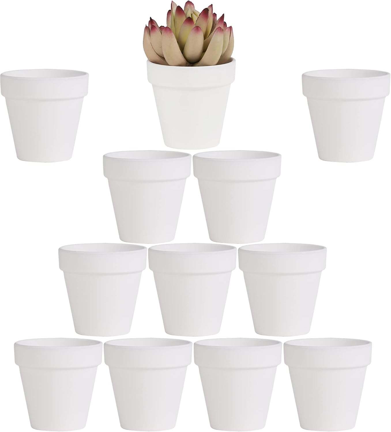 Macetas terracota blanca 2.5pulg con drenaje set 12