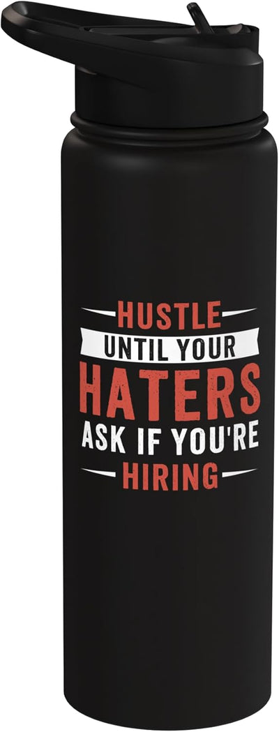 Botella de agua aislada de acero inoxidable Motivational Hustle
