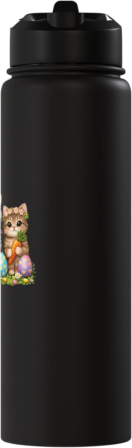 Bottle de agua aislada de acero inoxidable con orejas de conejo para Pascua