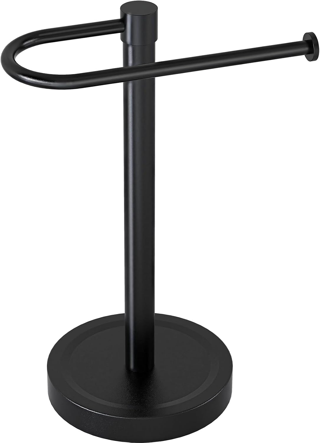 Toallero acero inox base pesada forma C para baño cocina negro mate