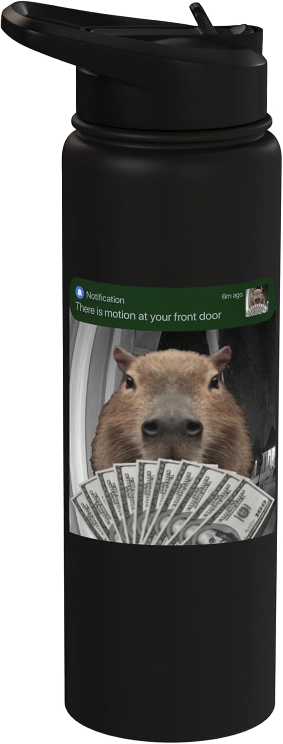 Botella agua acero inox aislada Capybara