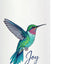 Botella de agua inspiradora geométrica de acero inoxidable con ave colibrí