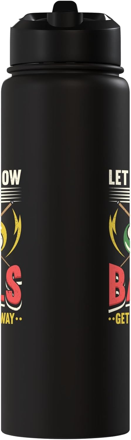 Botella de agua acero inoxidable aislada Billiards Design para jugador de billar