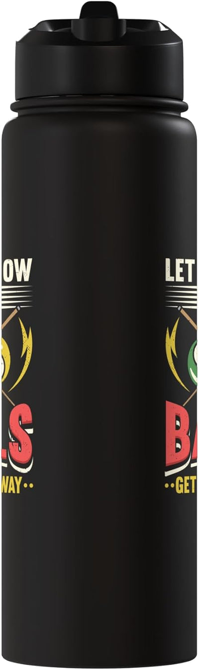 Botella de agua acero inoxidable aislada Billiards Design para jugador de billar