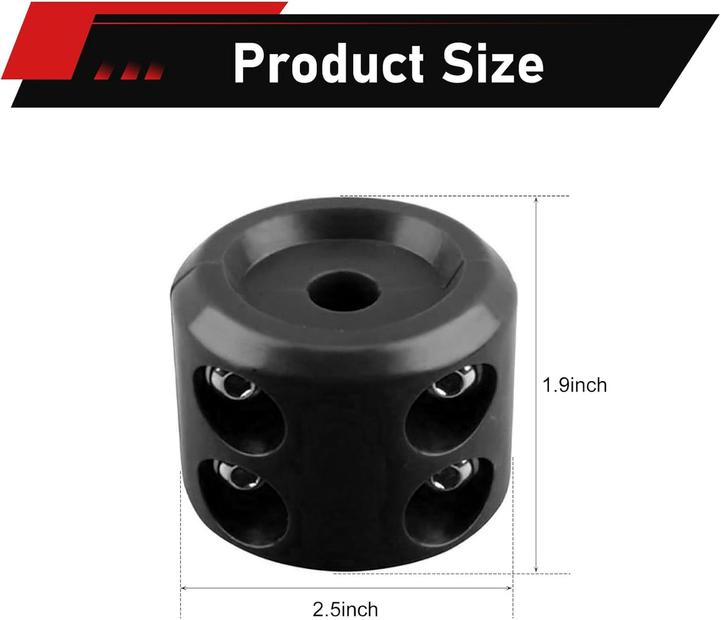 Tapón cabrestante con goma antirebote universal