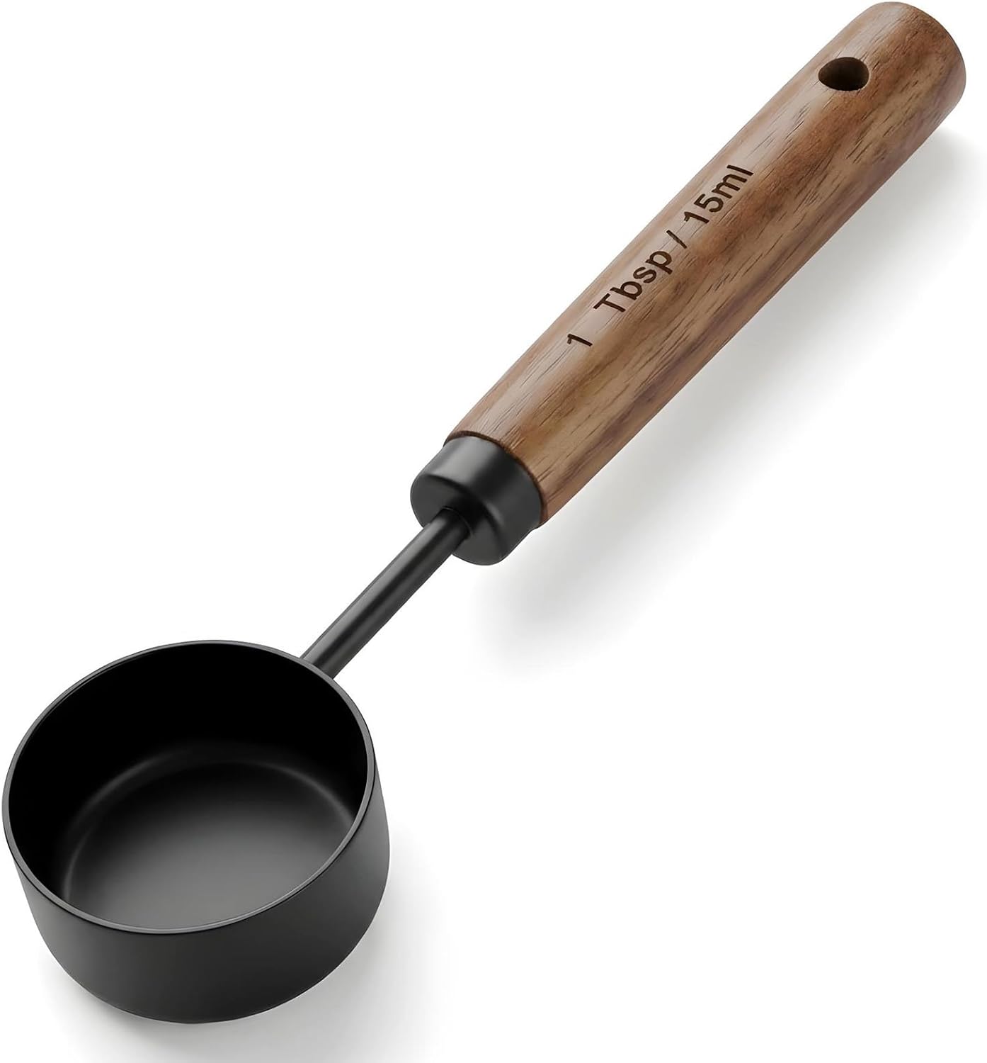 Cuchara medidora café acero inox mango nuez 0.5oz