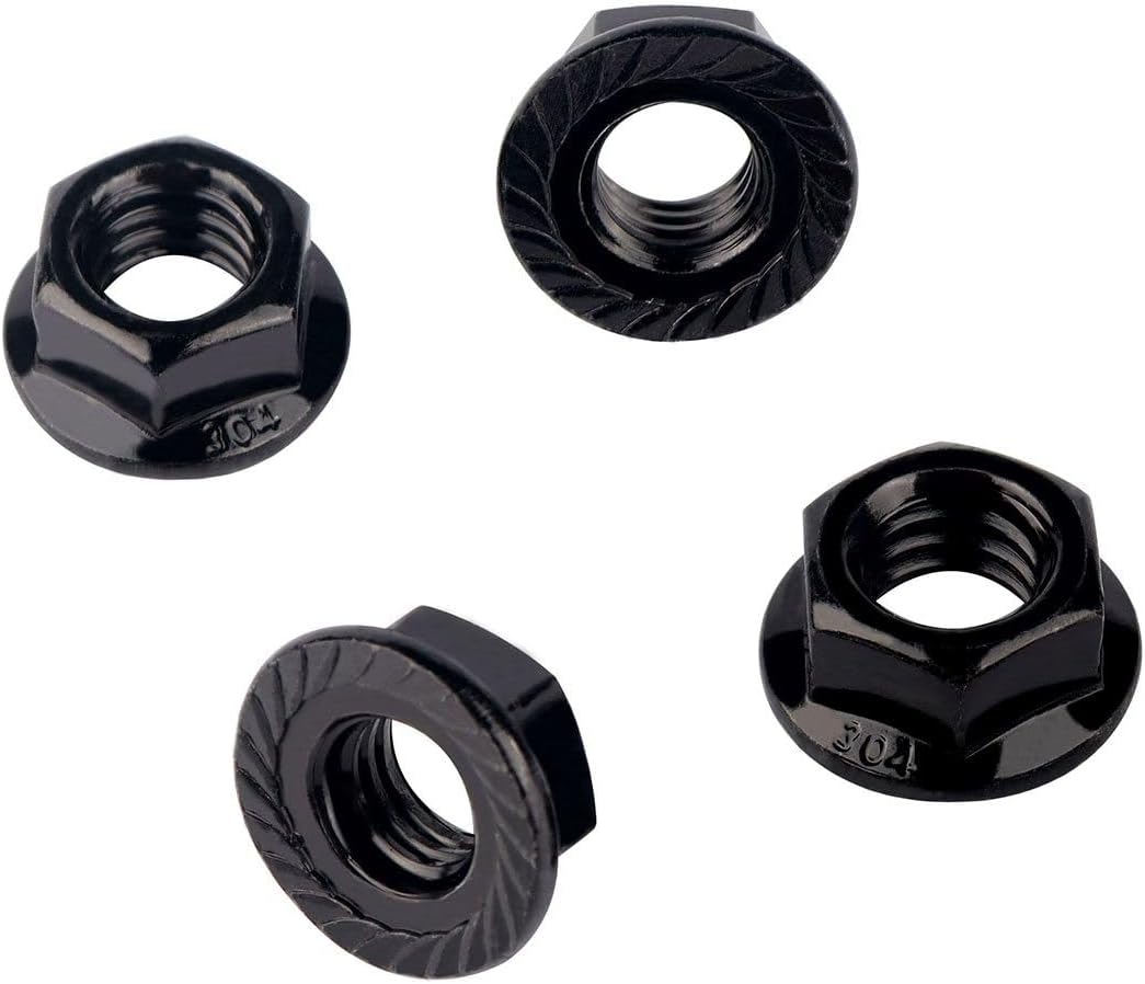 Tuerca hexagonal acero inox 3/8"-16 con diente pack 10