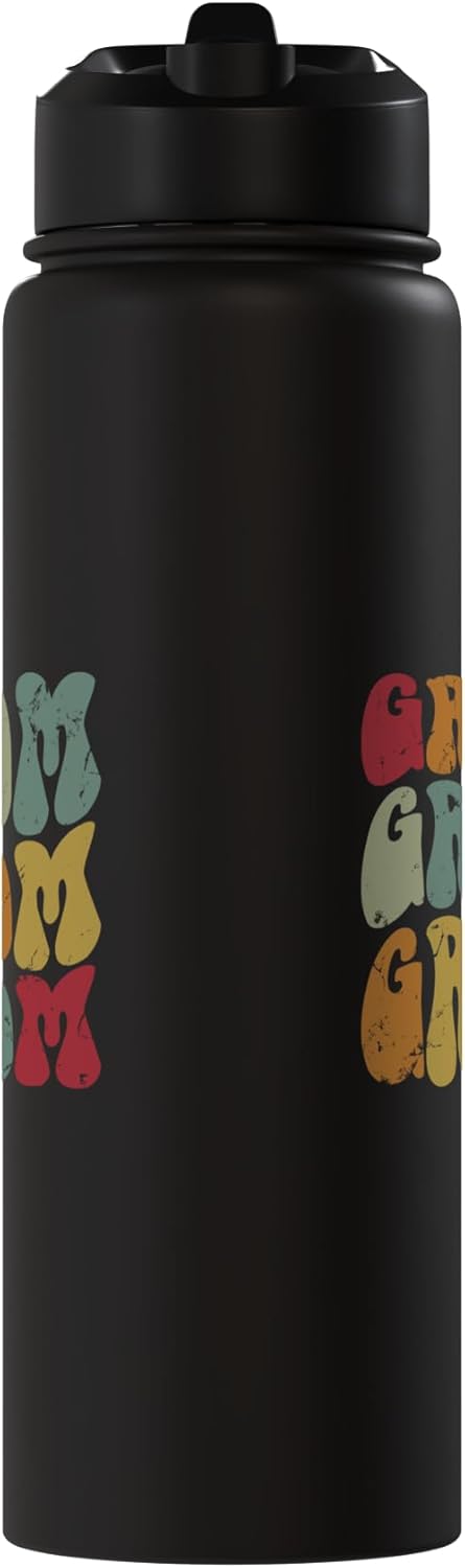 Botella de agua acero inoxidable retro para novio y novia
