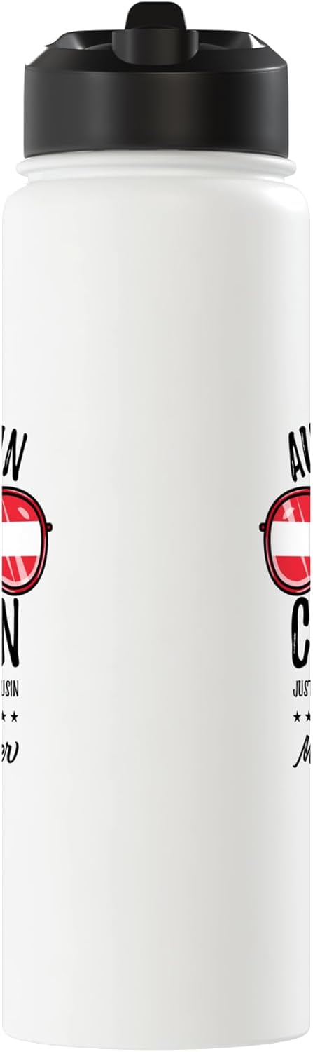 Botella de agua acero inoxidable aislada estilo austriaco