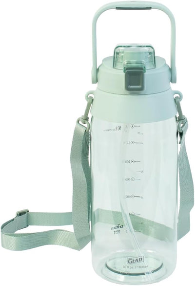 Botella de agua Tritan sin BPA con tapa popote resistente a fugas 60 oz