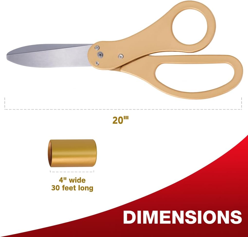 Kit corte cinta tijeras 20pulg mango dorado 30ft tienda