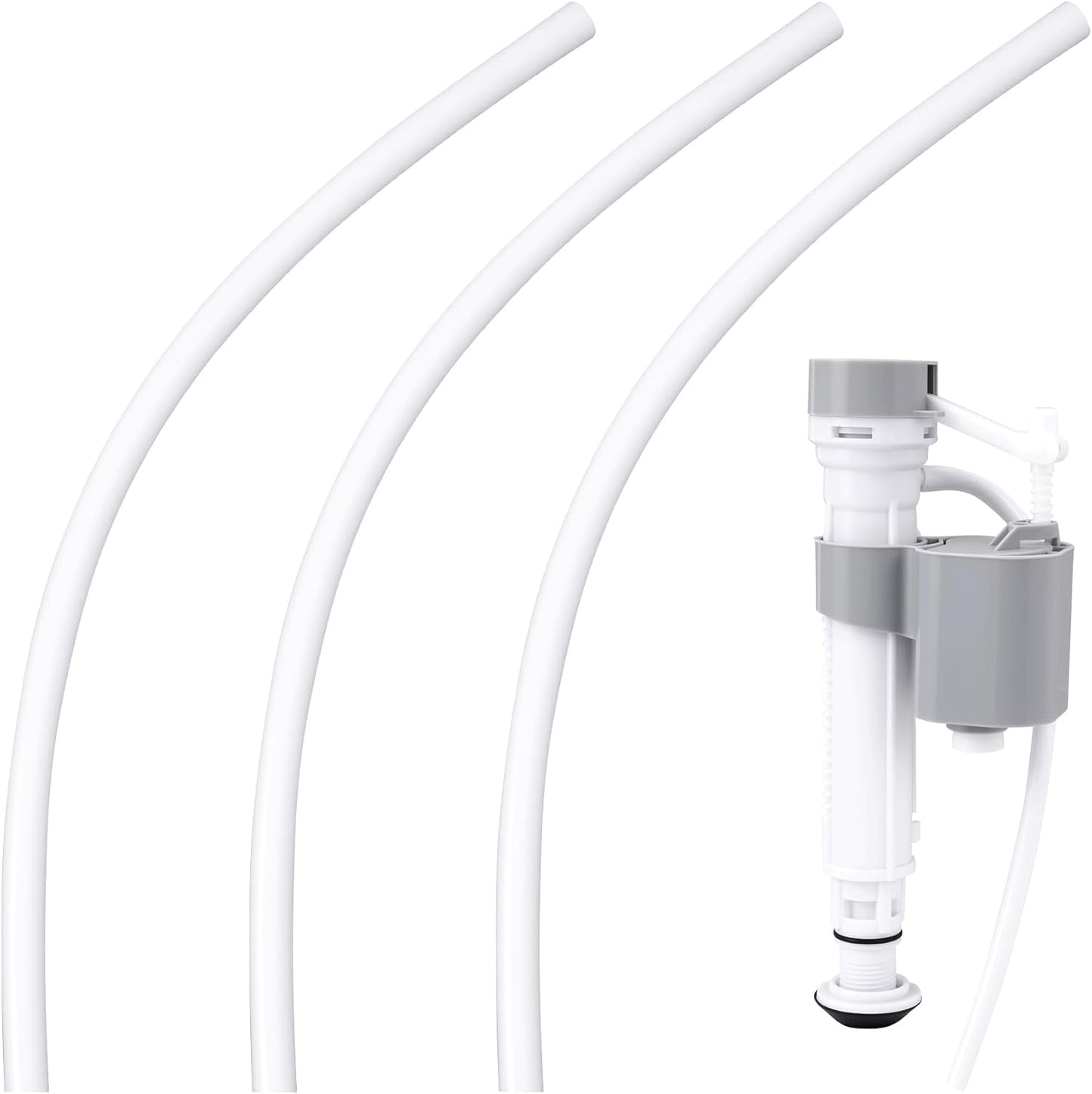 3 Pzas Tubo Recambio Para Inodoro Plástico Blanco