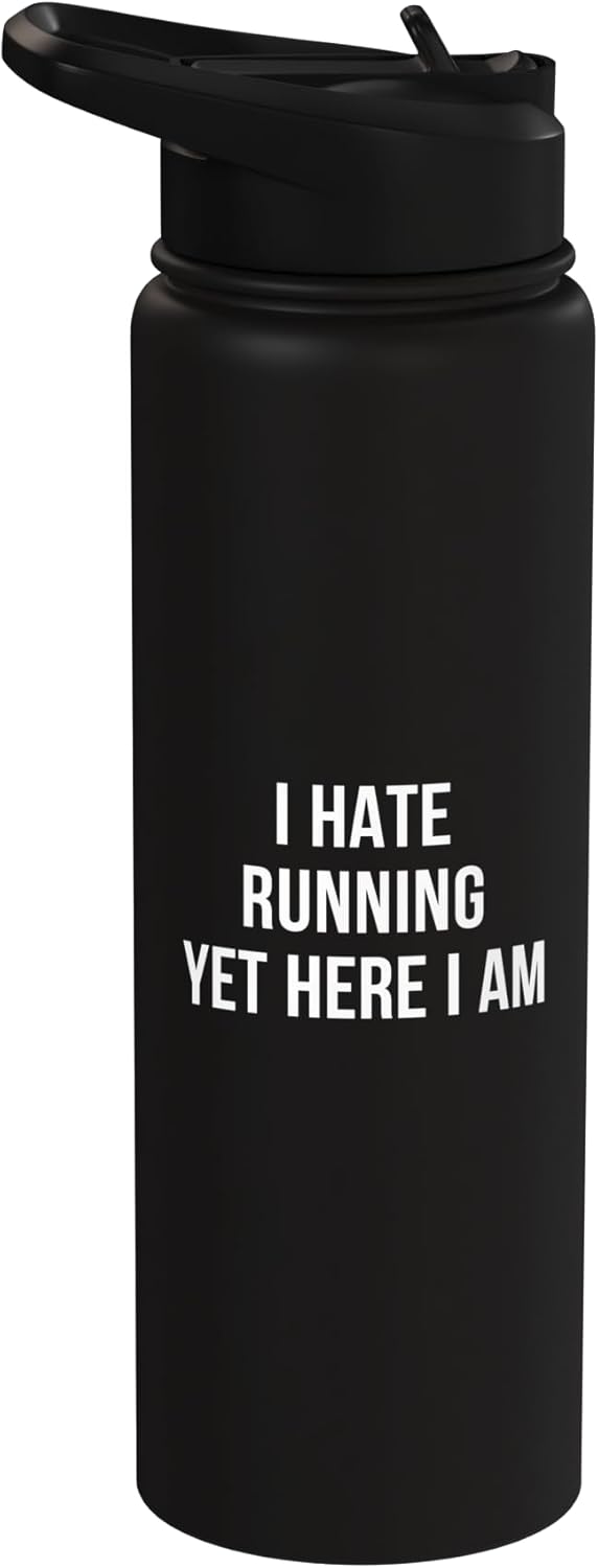 Botella de agua acero inoxidable aislada I Hate Running