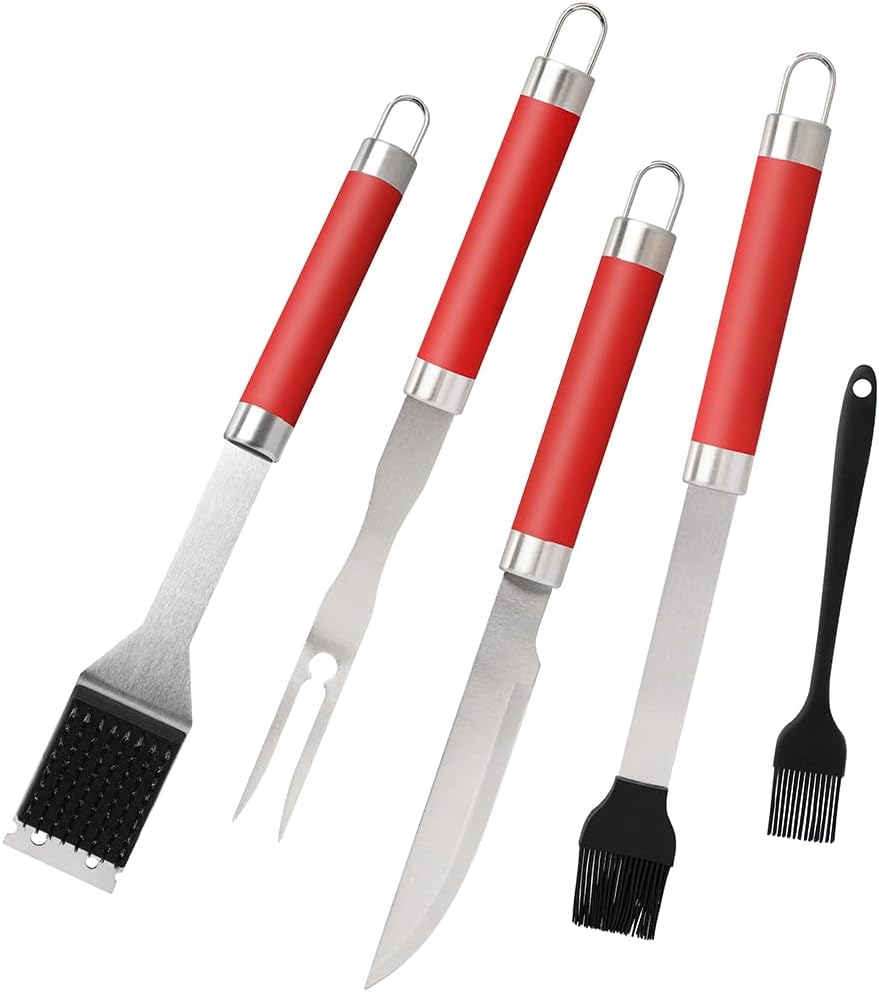 Juego 5 accesorios parrilla acero inox