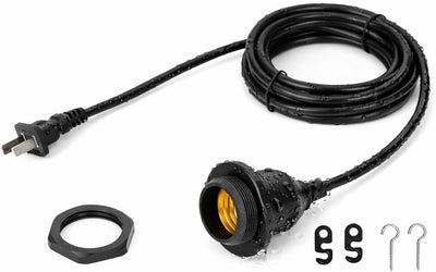 Cable enchufe luz impermeable E26 E27 10pies para lámpara colgante