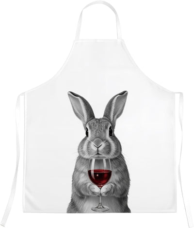 Delantales de vino de conejo para mujeres, regalo para amantes del vino y conejos