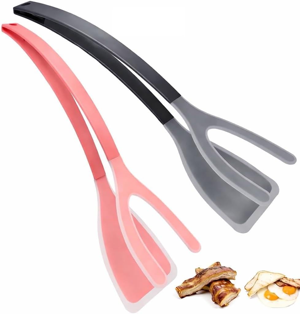 Set de 2 tenazas de silicona para cocina resistente al calor