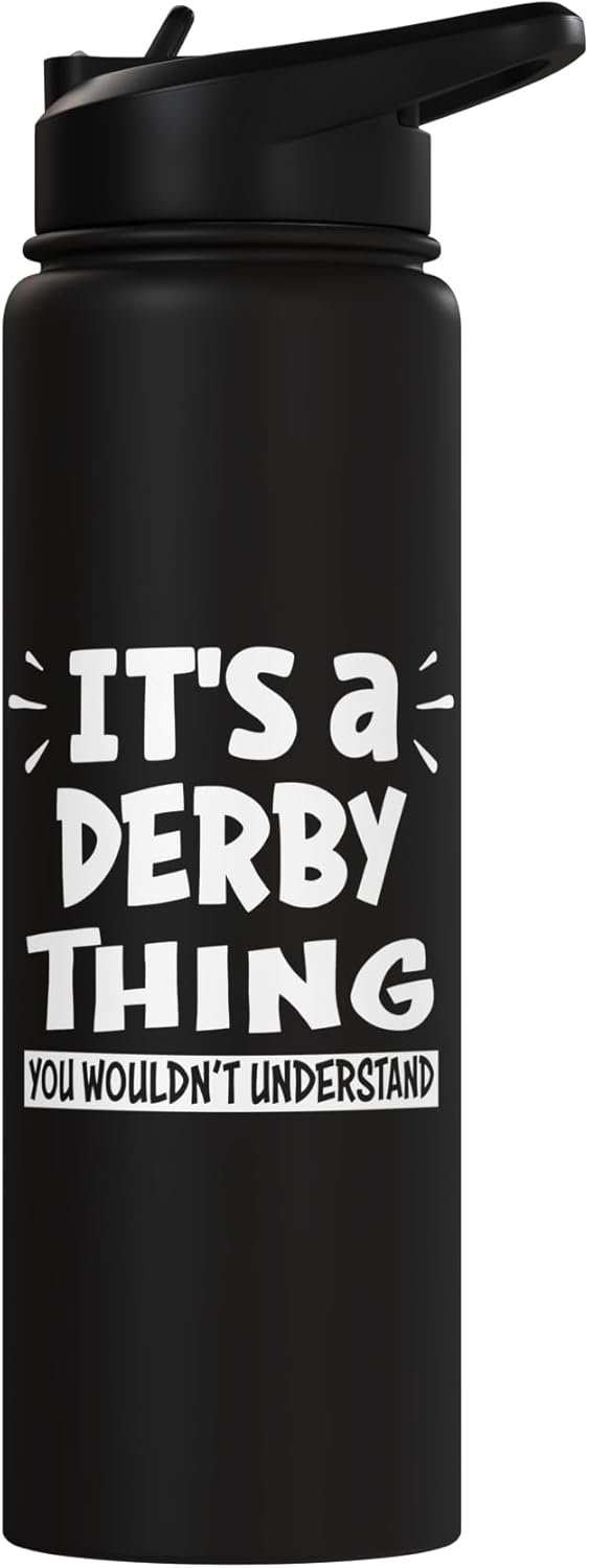 Botella de agua acero inoxidable aislada para Derby Lovers