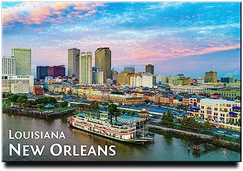 Imán de nevera souvenir Nueva Orleans Louisiana Mississippi River