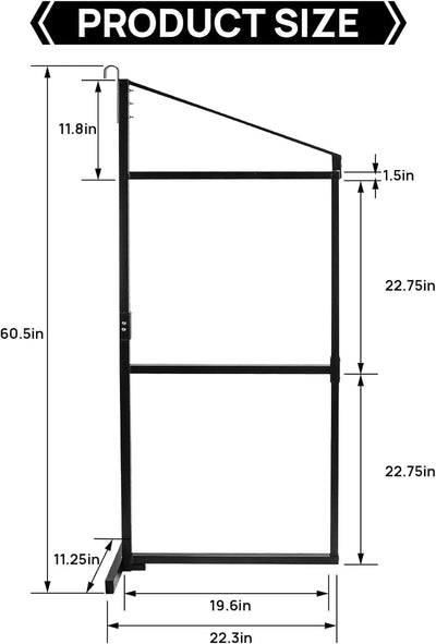 4 Estantes Contenedores Envío 60.5x22.3pulg 3 Niveles 1100lb