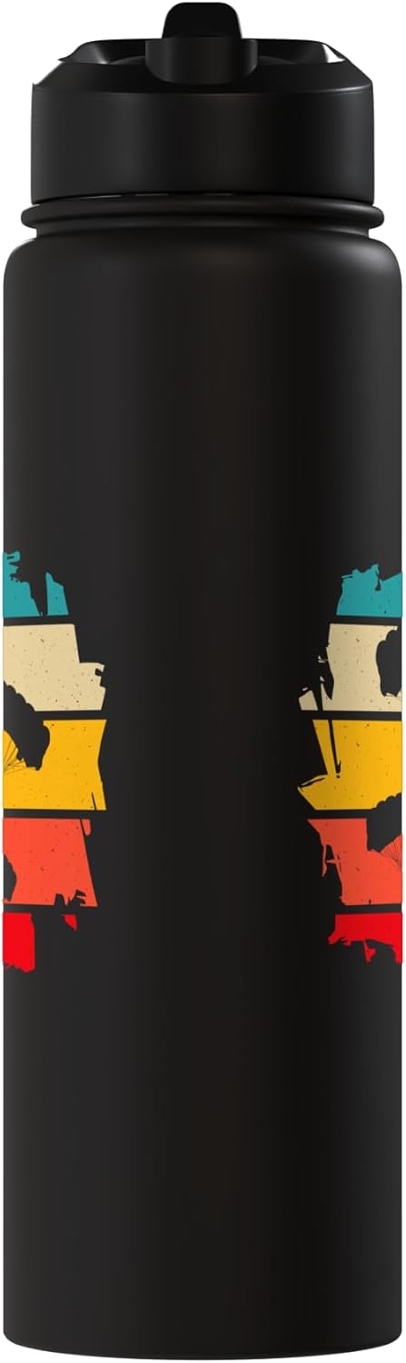 Bottella de agua aislada vintage skydiver sunset acero inoxidable