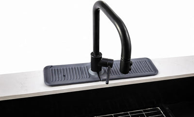 Protector salpicaduras silicona fregadero 24pulg gris oscuro set 2