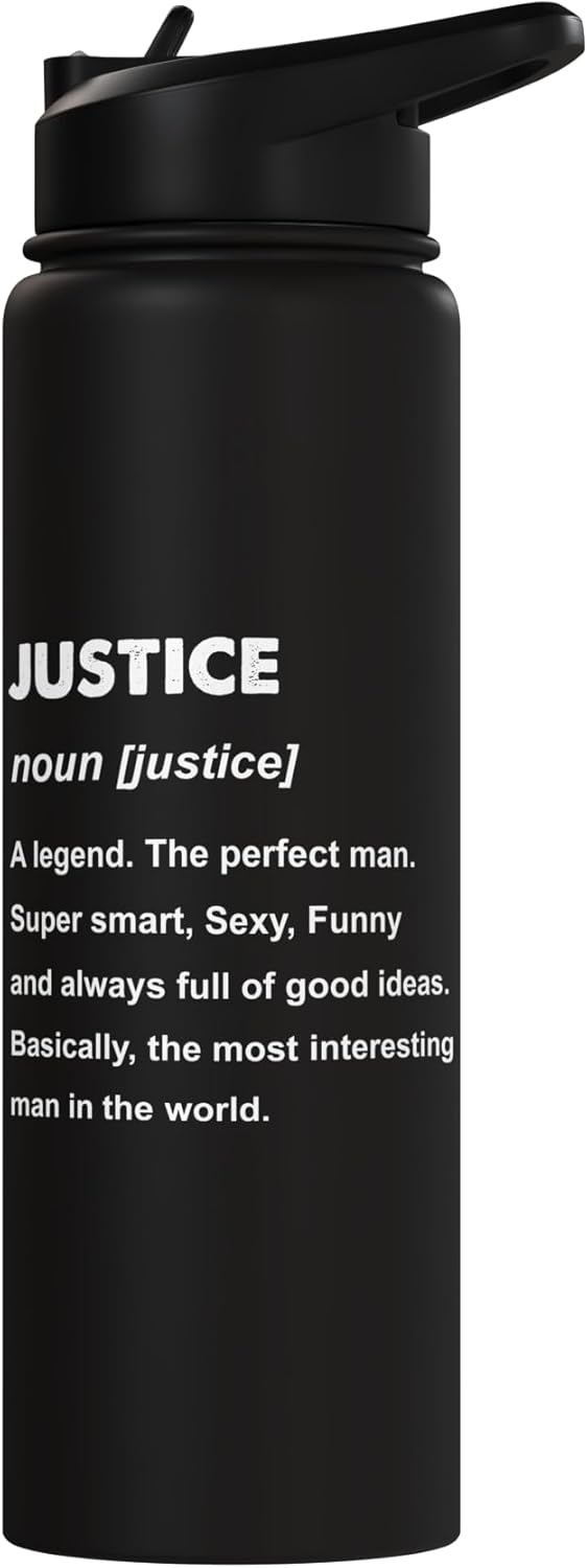 Botella de agua aislada de acero inoxidable Justice Name