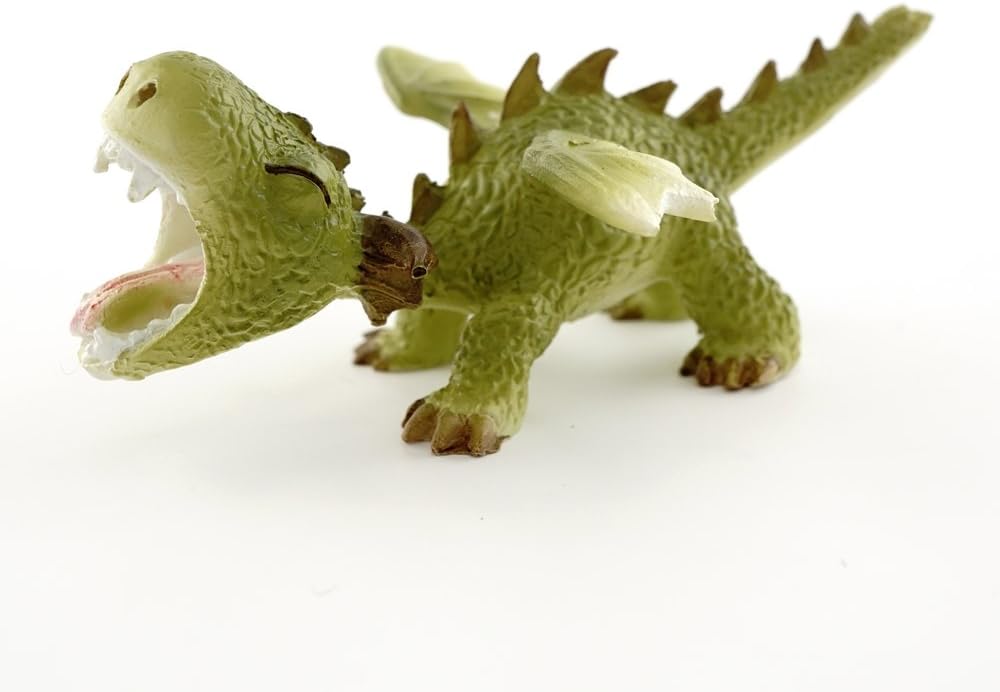Miniatura jardín hadas estatua dragón verde