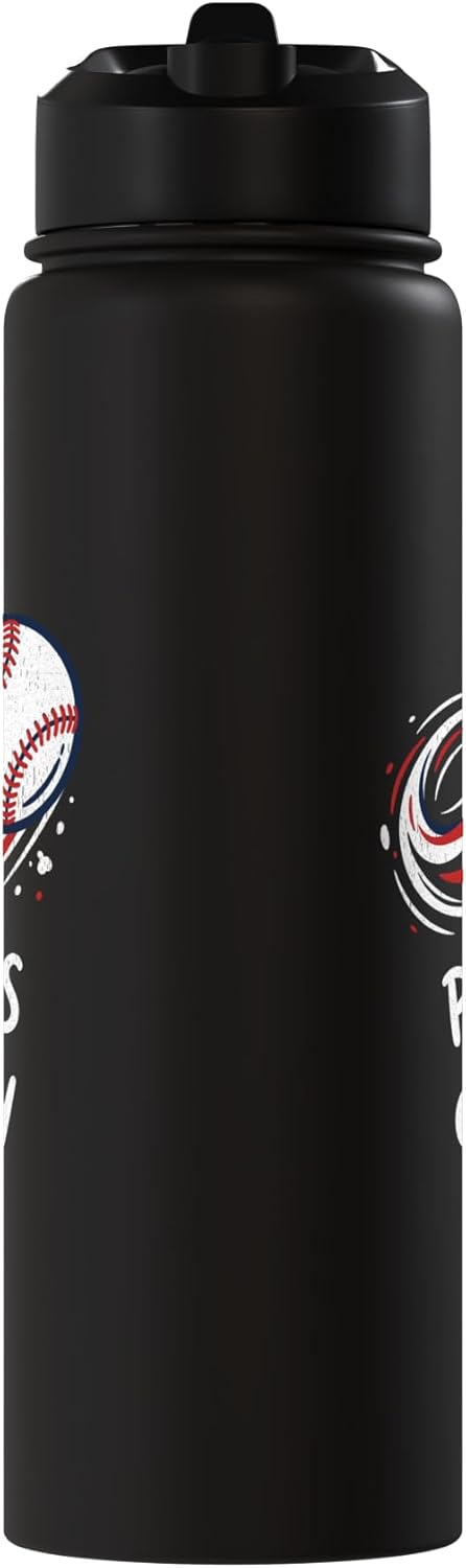 Botella de agua acero inoxidable aislada para béisbol