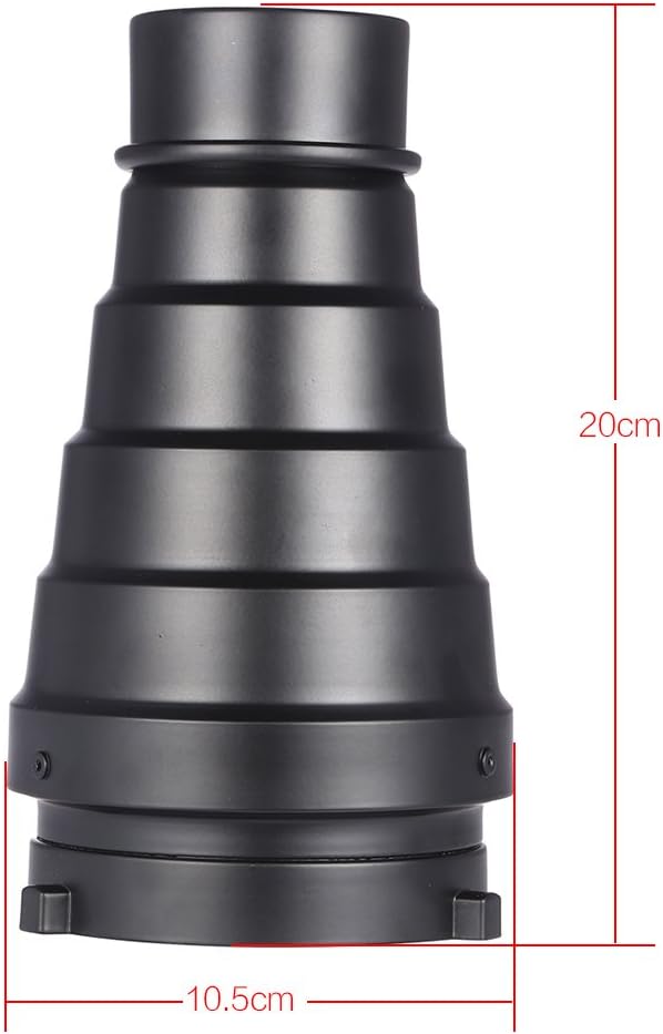 Kit 5 piezas snoot metal cónico con rejilla panal para Bowens Mount