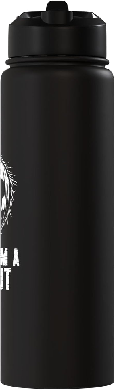 Botella de agua acero inoxidable aislada disfraz halloween vintage coco