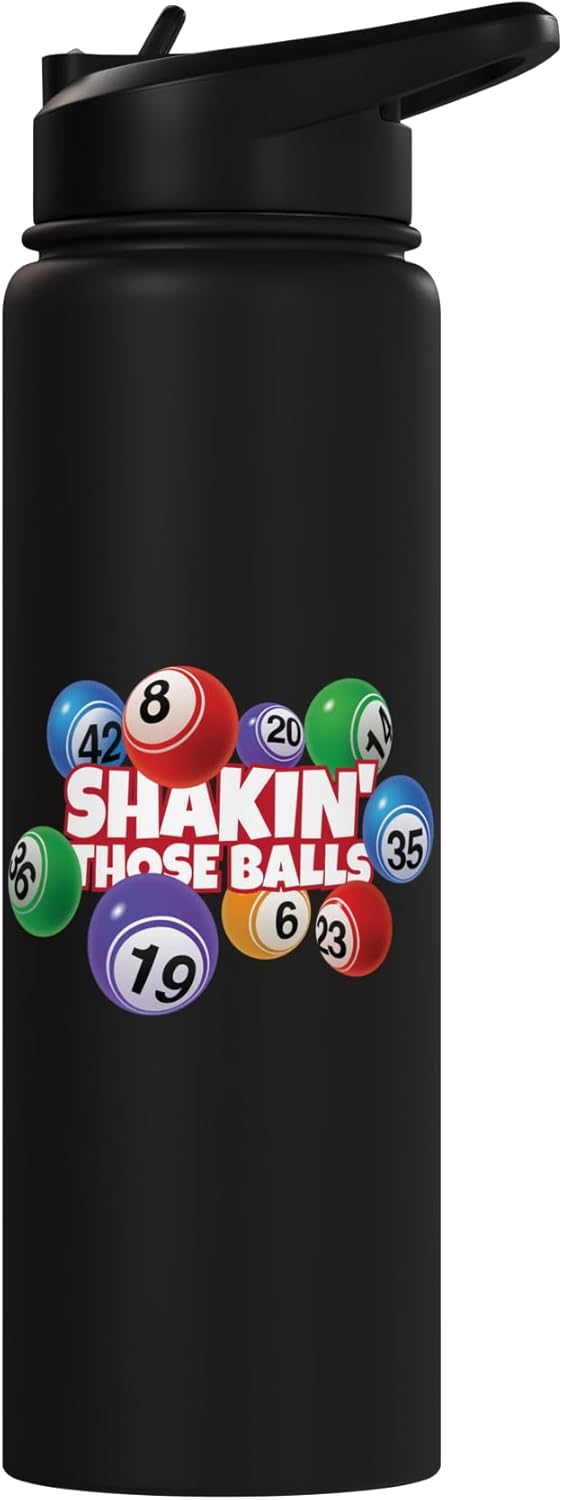Botella de agua acero inoxidable aislada Shakin' Those Balls Bingo