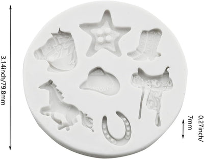 Moldes de goma para cupcakes estilo vaquero blanco