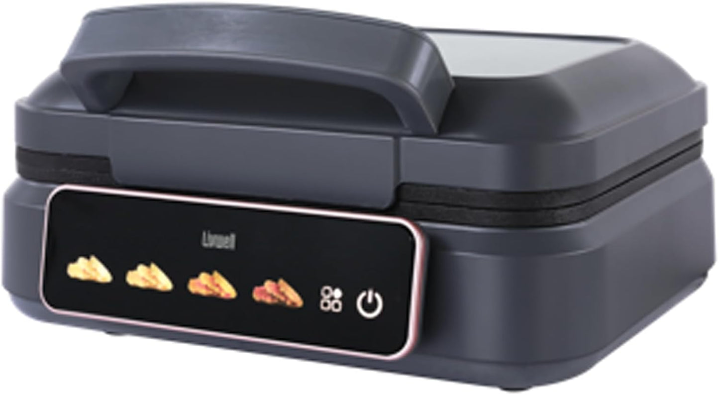 Máquina gofres Smart Touch 4x8pulg con placas antiadherentes gris