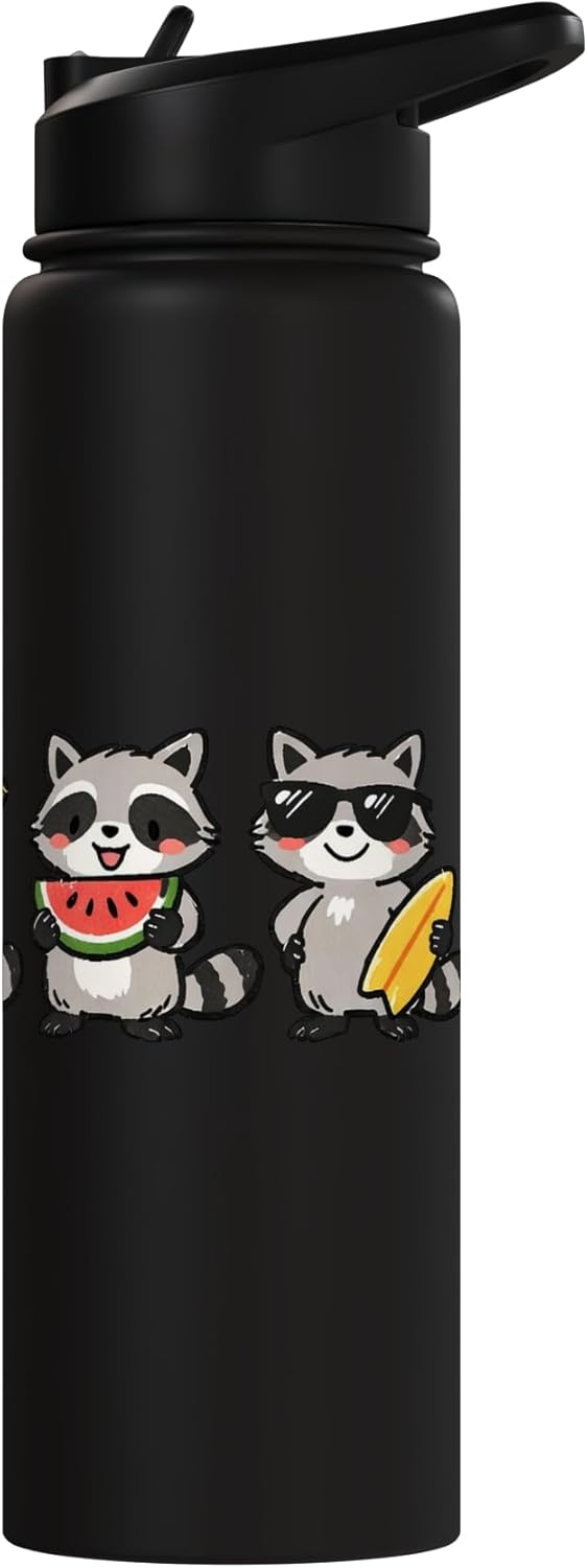 Bolso de agua acero inoxidable con motivos de mapaches verano